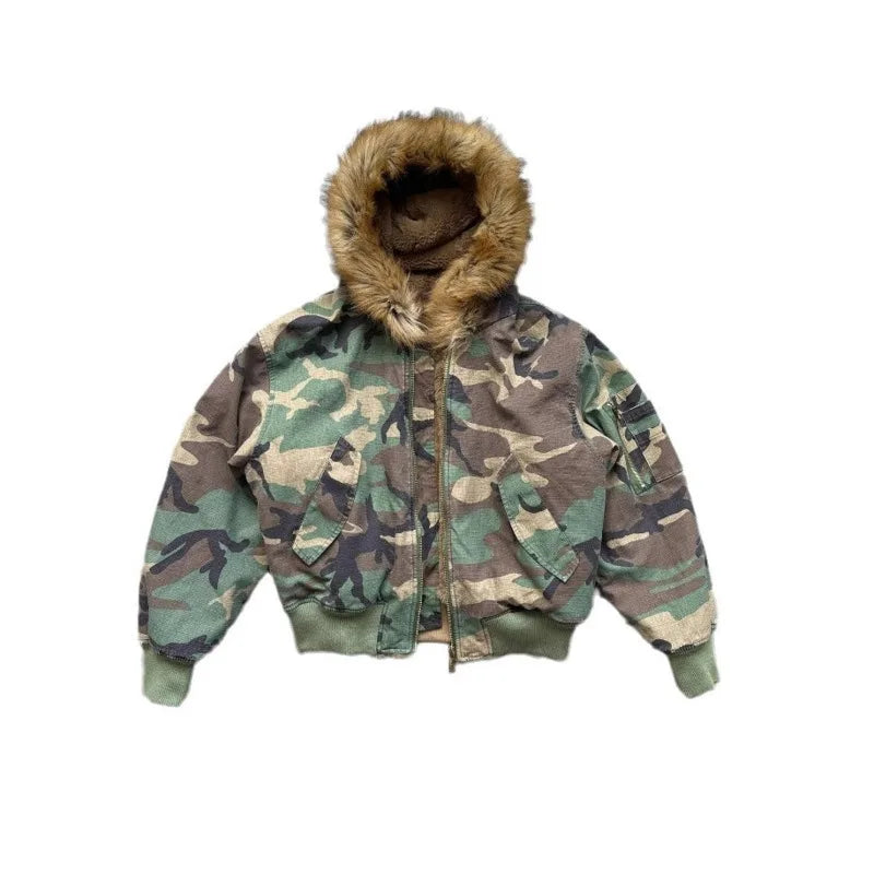 Dwustronna kurtka CAMO z futrem
